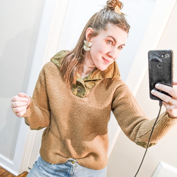 Cozy n Cool Vintage Sweater Elbow Patch Pullover - Picture 4 of 11